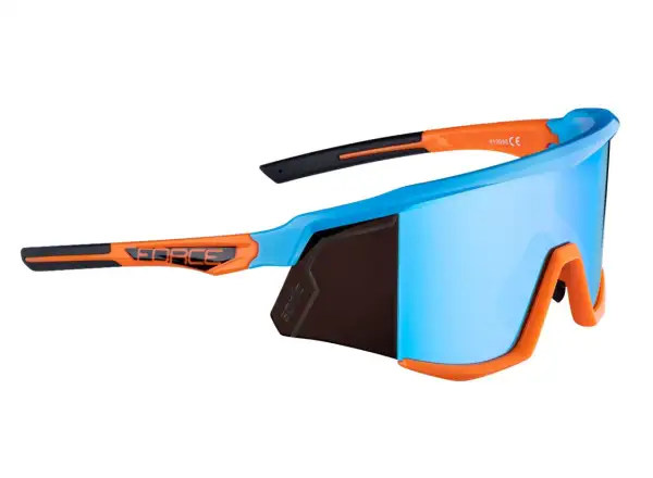 Cyklistické okuliare Force Sonic modré/oranžové, modré zrkadlové sklá