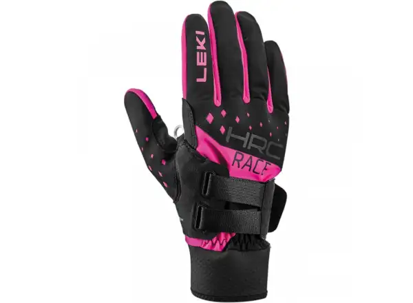 Bežecké rukavice Leki HRC Race Shark Black/Pink