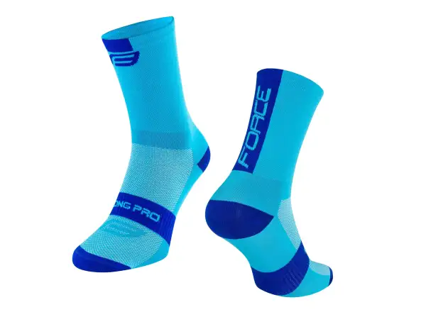 Cyklistické ponožky Force Long Pro modré
