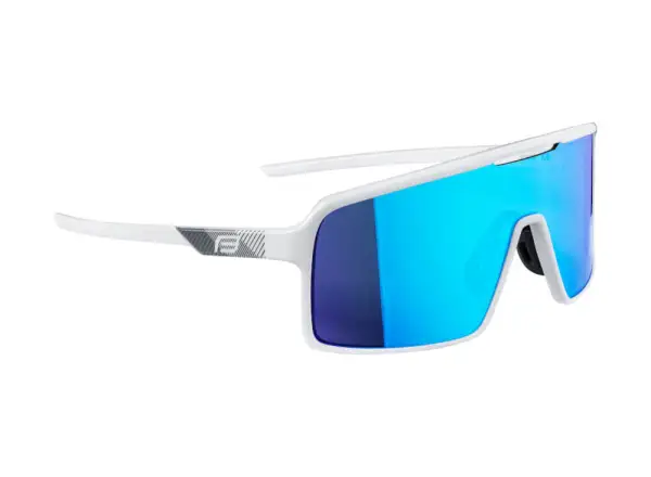 Cyklistické okuliare Force Static biele/modré zrkadlové sklo