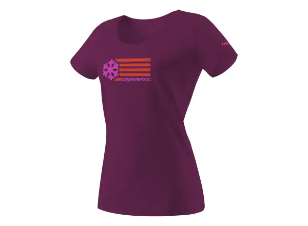 Dynafit Graphic Cotton dámske tričko s krátkym rukávom Beet Red/FLAG