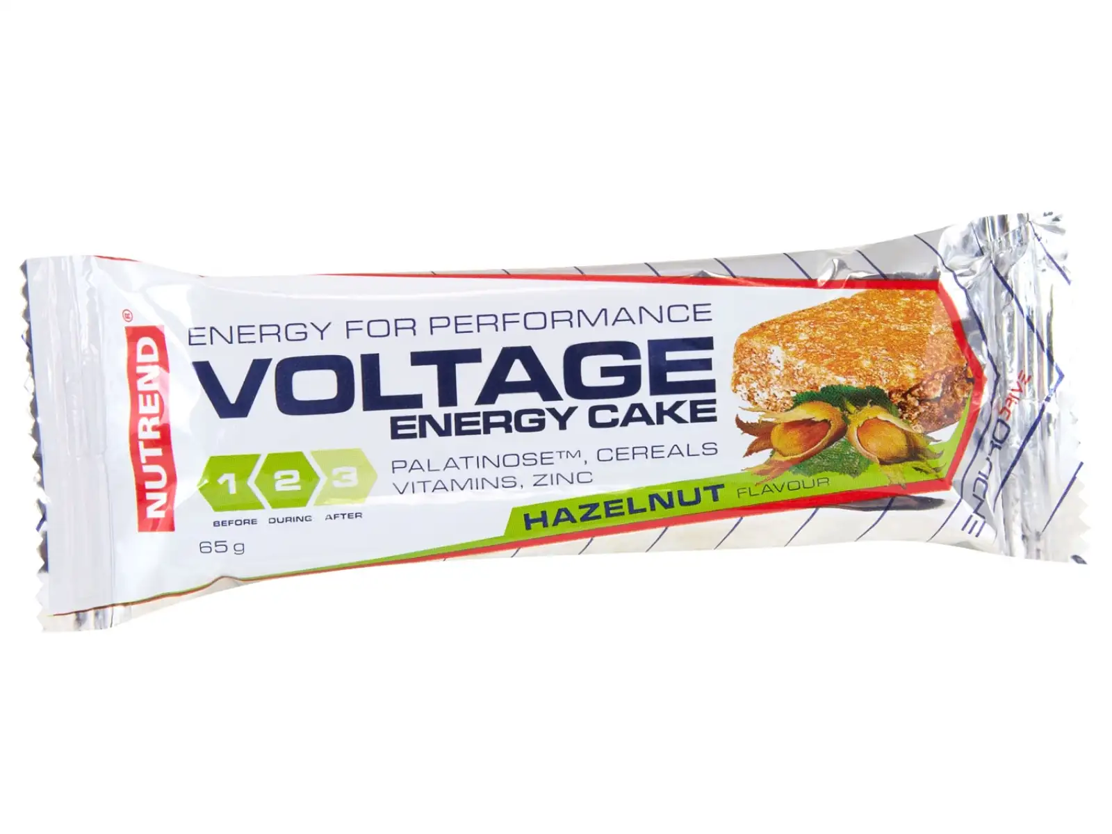 Nutrend tyčinka Voltage Energy Cake 65g oriešok