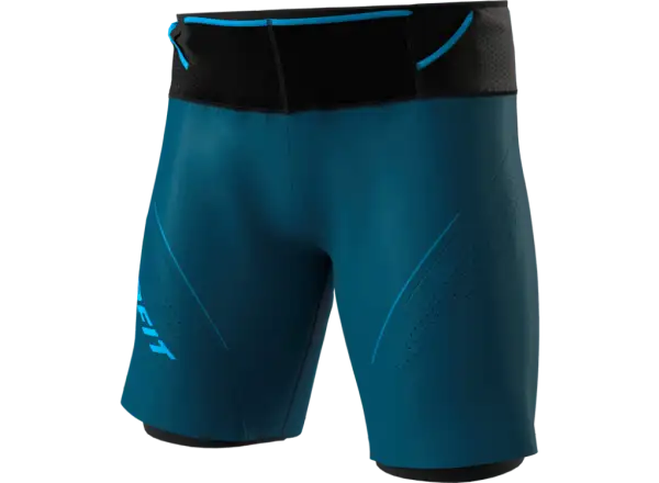 Dynafit Ultra 2v1 pánske bežecké šortky s vnútornými šortkami Petrol Black Out