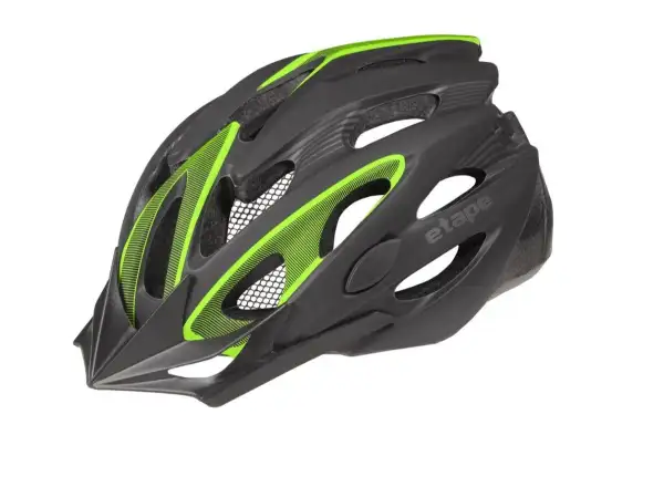 Cyklistická prilba Etape Biker čierna/zelená matná