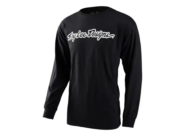 Troy Lee Designs Signature pánske tričko s dlhým rukávom čierne