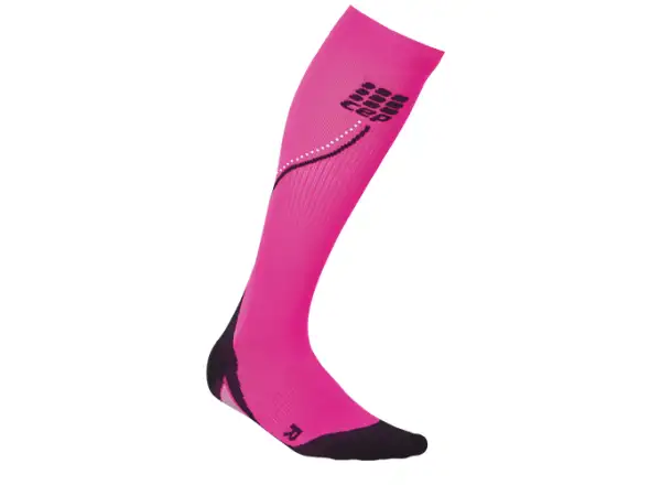 Cep kompresné bežecké ponožky dámske reflexné ružové