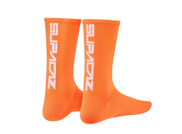 Ponožky Supacaz Straight Up Neon Orange/White