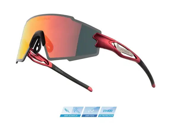 Cyklistické okuliare Force Mantra červené/červené polarizačné šošovky