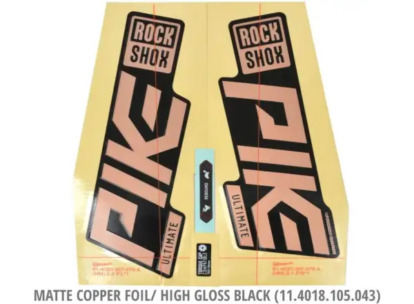 Nálepka Rock Shox Pike Ultimate 27,5"/29" 2021 matná medená fólia/vysoko lesklá čierna