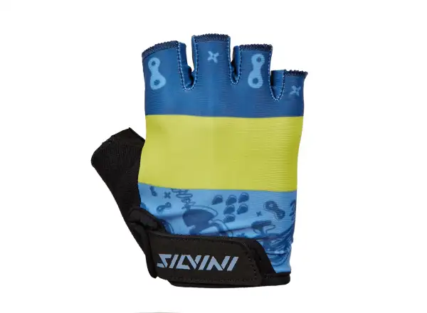 Detské cyklistické rukavice Silvini Punta modrá/žltá