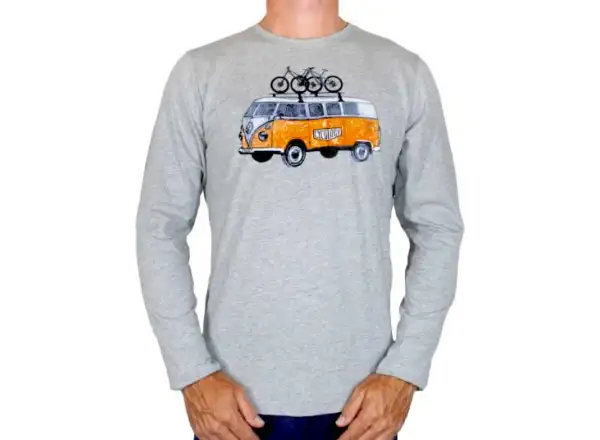 Cycology Road Trip MTB pánske tričko s dlhým rukávom šedé veľkosť. M