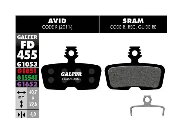 Brzdové doštičky Galfer FD455 Standard G1053 pre Avid/Sram