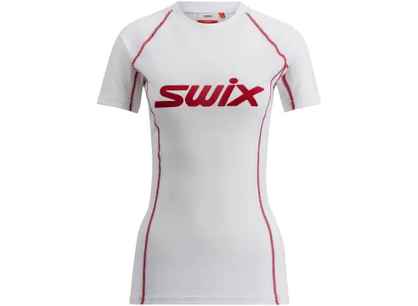 Dámske tričko s krátkym rukávom Swix RaceX Classic Bright White/Swix Red