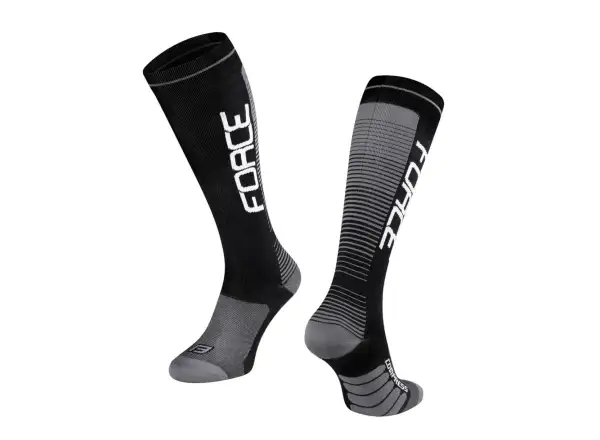 Kompresné ponožky Force black/grey