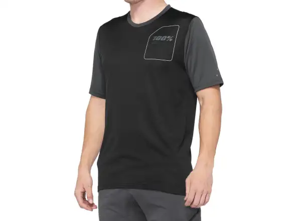 100% Ridecamp pánsky dres s krátkym rukávom Black/Charcoal