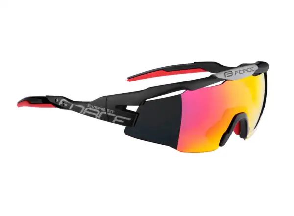 Cyklistické okuliare Force Everest čierne/červené zrkadlové sklá