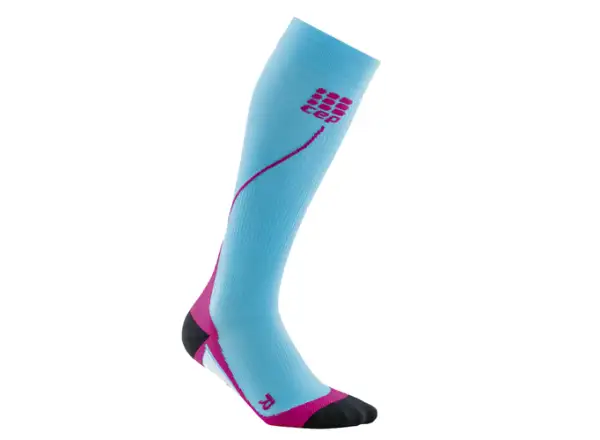 Kompresné bežecké ponožky Cep pre ženy Hawaii blue/pink