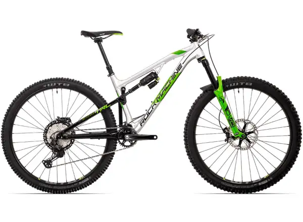 Horský bicykel Rock Machine Blizzard TRL 90-29 lesklá strieborná/čierna/DVO zelená