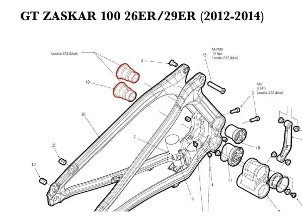 Hlavný čap GT Zaskar 100 29" - skrutka (ATIOT4197)