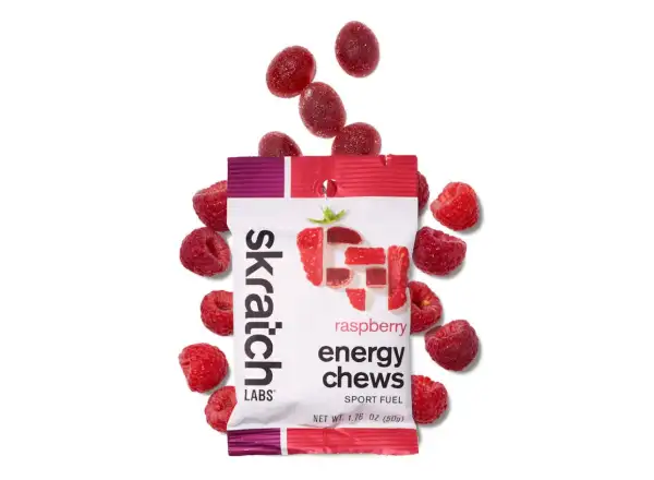 Skratch Labs Energy Chews ovocné cukríky 50 g malina