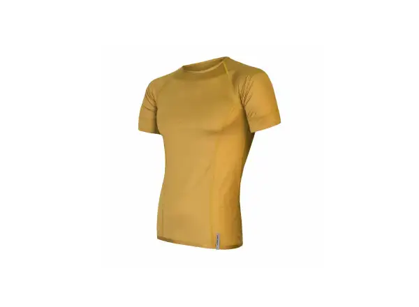Sensor Coolmax Tech pánske tričko s krátkym rukávom horčicovej farby