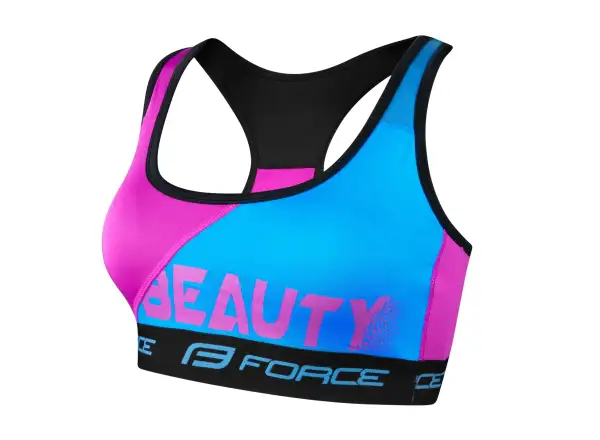 Dámska športová podprsenka Force Beauty modrá/ružová