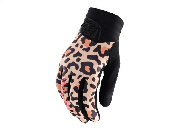 Dámske rukavice Troy Lee Designs Luxe Leopard Bronze