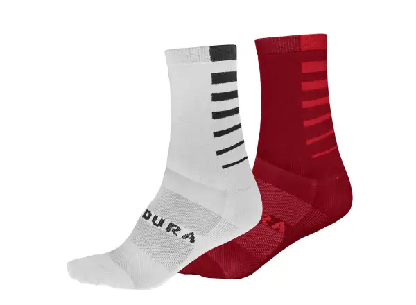 Ponožky Endura Coolmax Stripe (2 páry v balení) hrdzavo červená