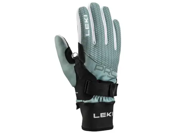 Dámske bežecké rukavice Leki PRC ThermoPlus Shark Black/Ice green