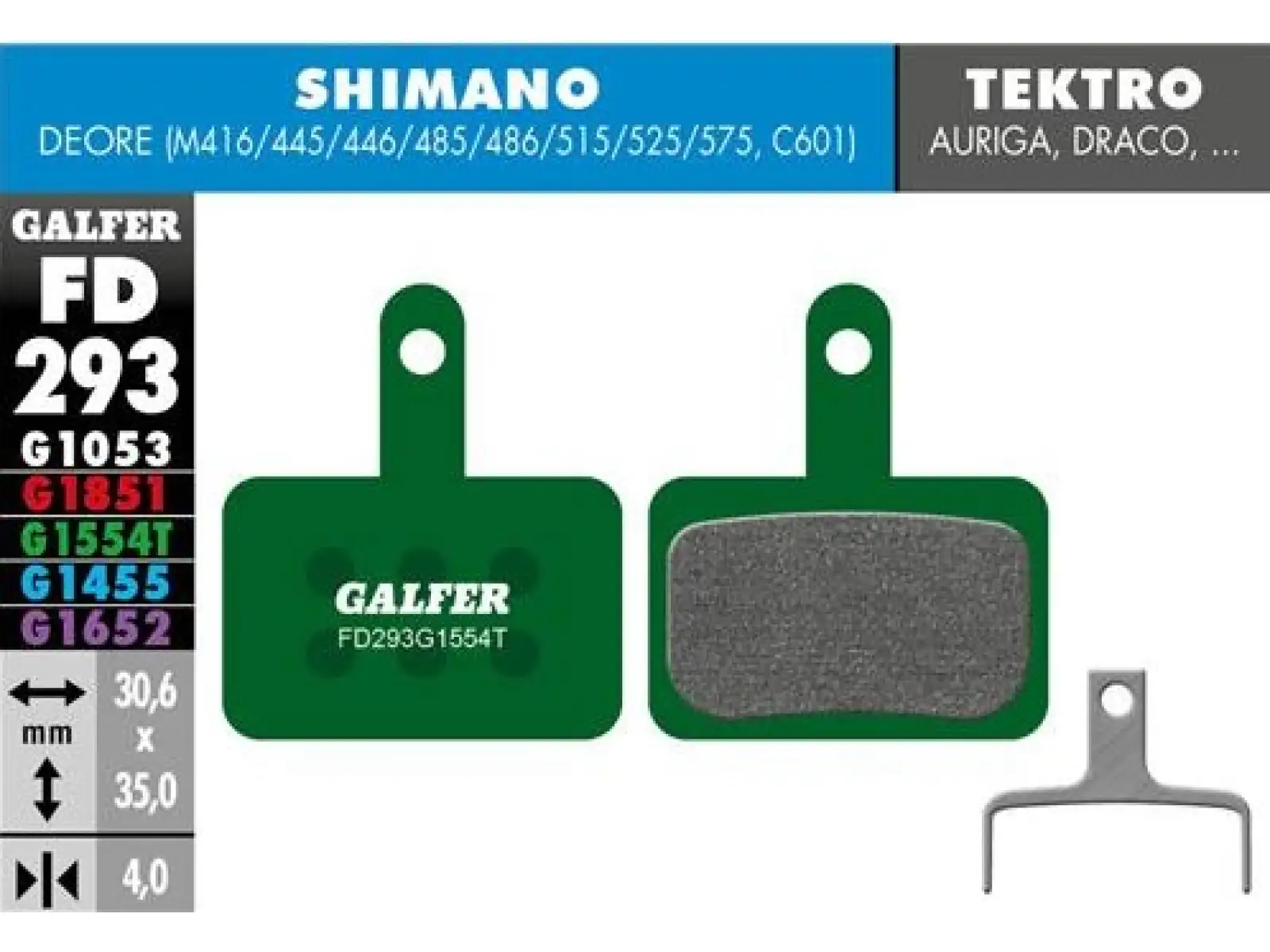 Brzdové doštičky Galfer FD293 Pro G1554T pre Shimano/Tektro/TRP