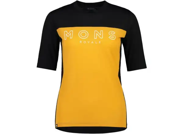Mons Royale Redwood Enduro VT dámsky dres s krátkym rukávom black / gold
