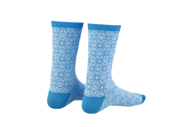Supacaz Asanoha dámské ponožky White/Neon Blue