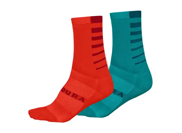 Dámske ponožky Endura Coolmax Stripe (2 páry v balení) blue pacific vel. Uni