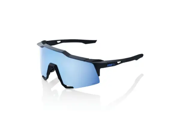 100% Speedcraft slnečné okuliare Matte Black/HiPER Blue Multilayer Mirror Lens