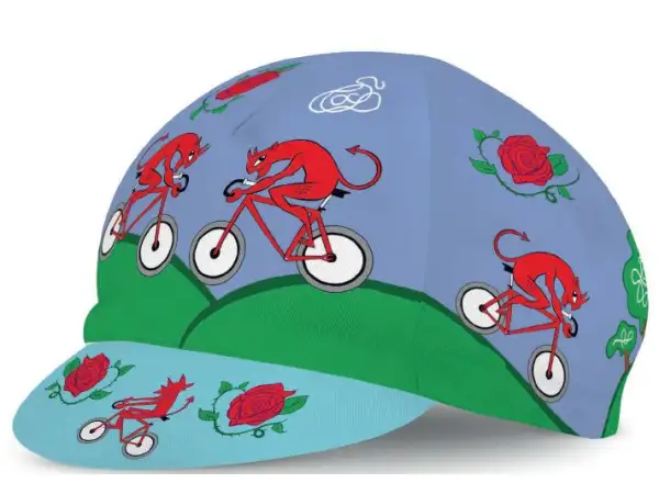 Cinelli DIAVOLO ROSSO cyklistická čiapka s kšiltom modrá/červená/zelená