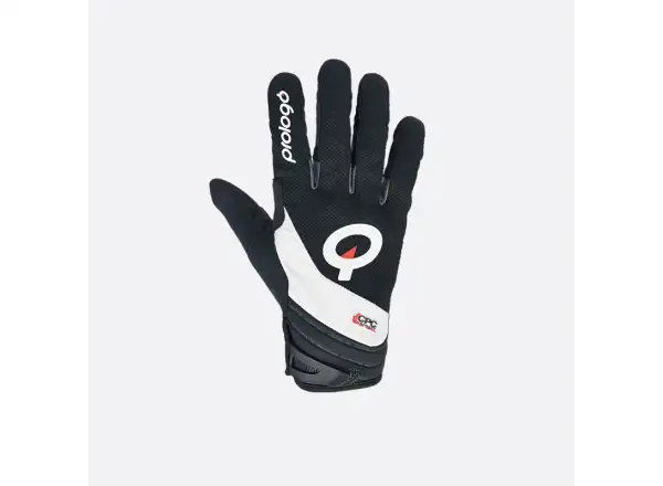 Dlhé cyklistické rukavice Prologo Enduro CPC s bielo-čiernym logom