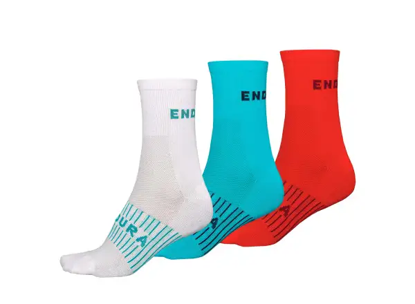 Dámske ponožky Endura Coolmax Race (3 páry v balení) blue pacific vel. Uni