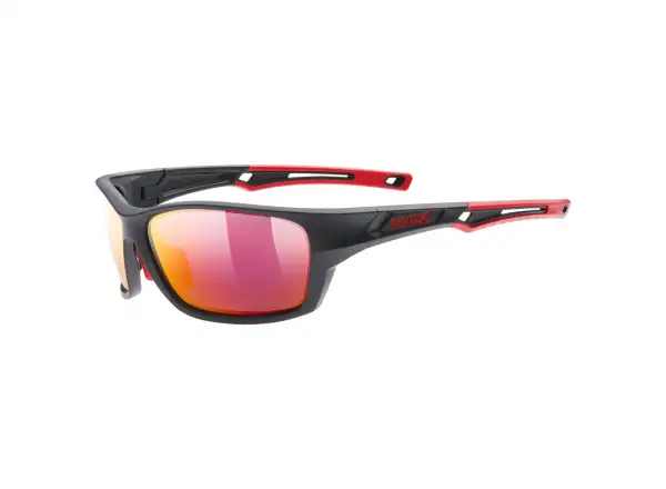Uvex Sportstyle 232 P Slnečné okuliare Black Mat Red/Polavision Mirror Red