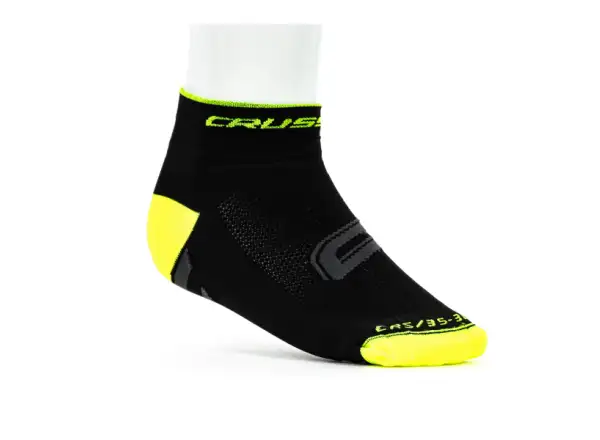 Cyklistické ponožky Crussis čierna/žltá