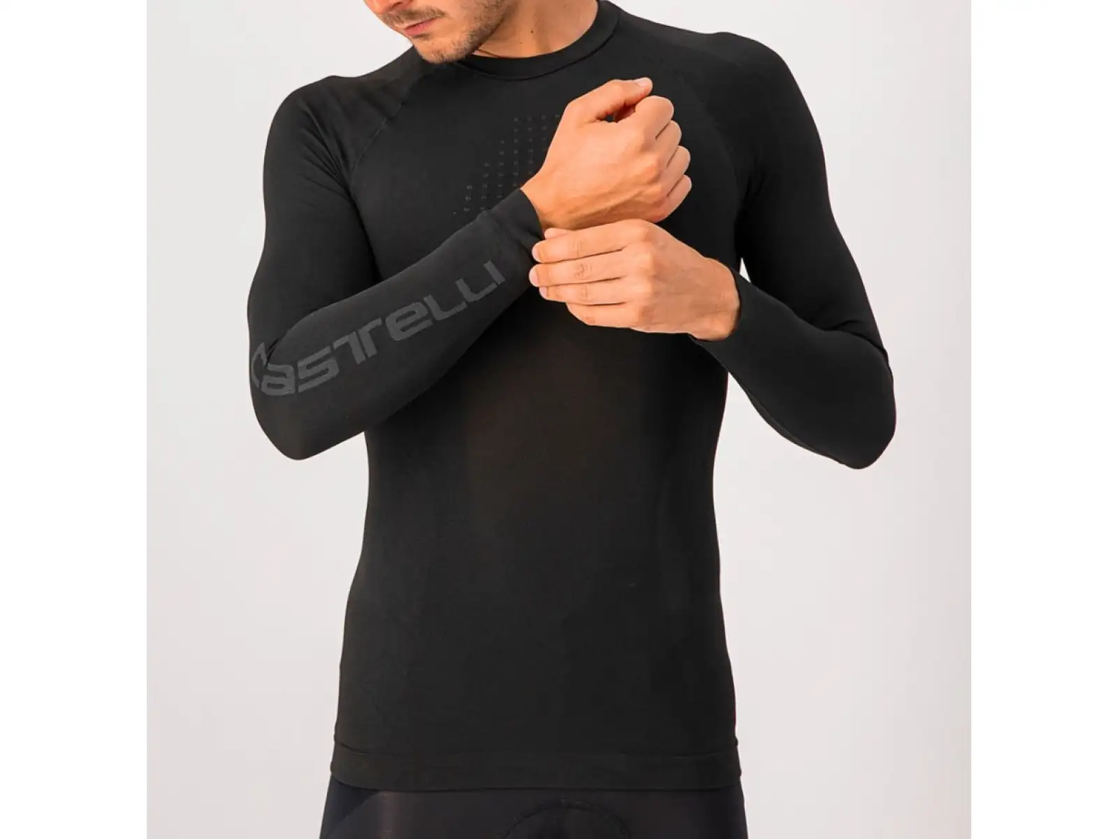 Pánske tričko s dlhým rukávom Castelli Core Seamless Black