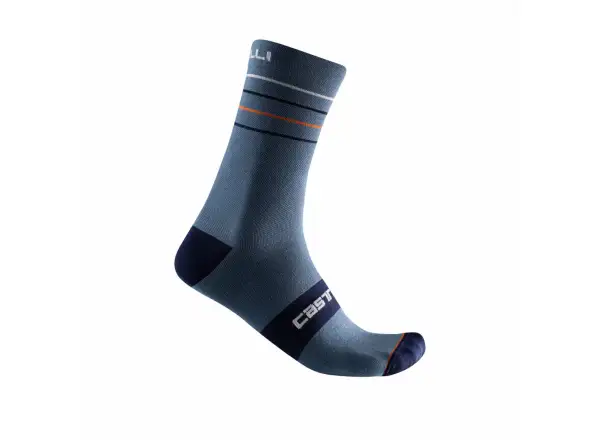 Castelli Endurance 15 ponožky Light Steel Blue/Pop Orange/White