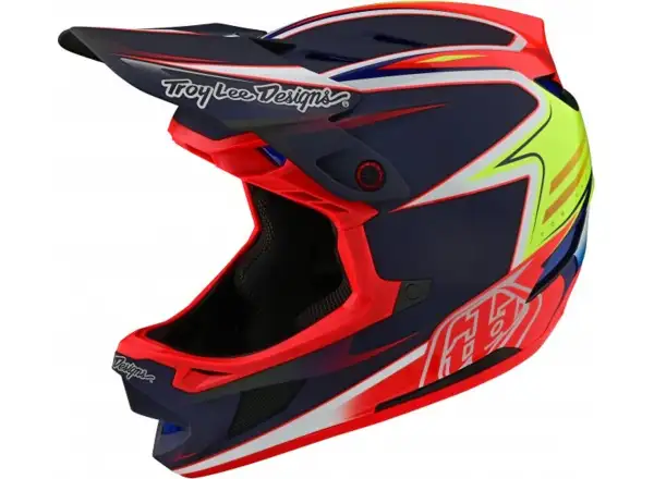 Troy Lee Designs D4 Carbon Mips Helmet Lines Black/Red PATTERN