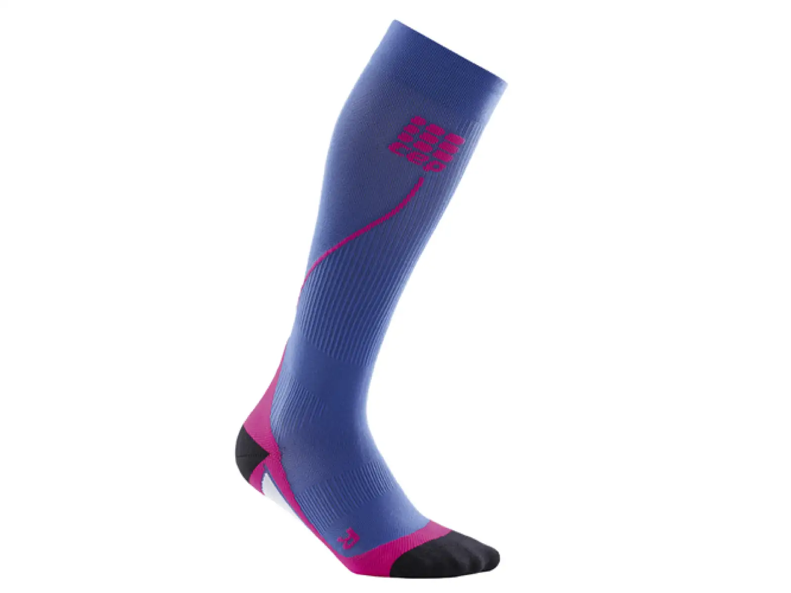 Kompresné bežecké ponožky Cep pre ženy fialové modré/ružové