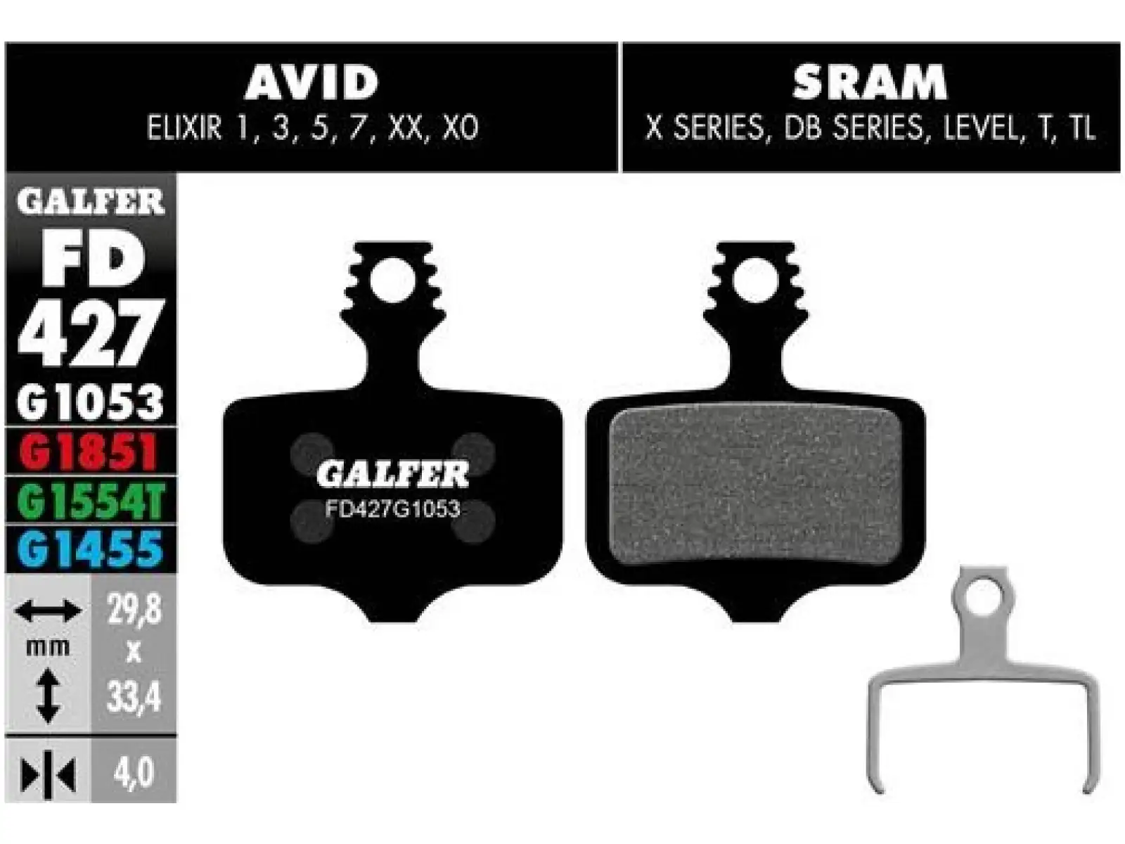 Brzdové doštičky Galfer FD427 Standard G1053 pre Avid/Sram