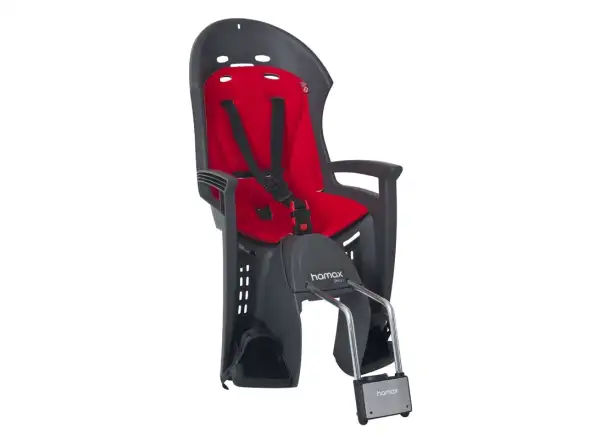 Hamax Smiley dětská sedačka zadní tmavá šedá/červená ROZBALENO