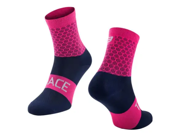 Cyklistické ponožky Force Trace ružové/modré
