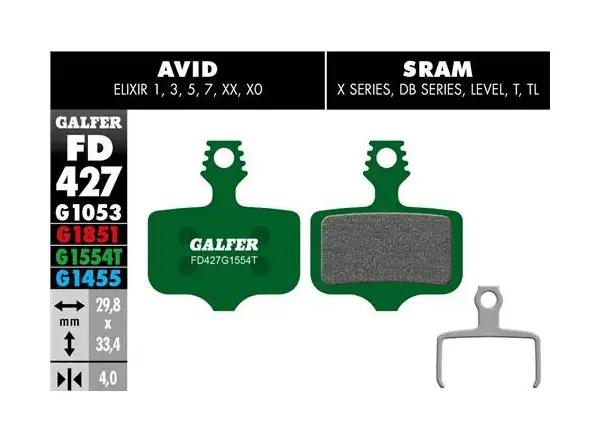 Brzdové doštičky Galfer FD427 Pro G1554T pre Avid/Sram