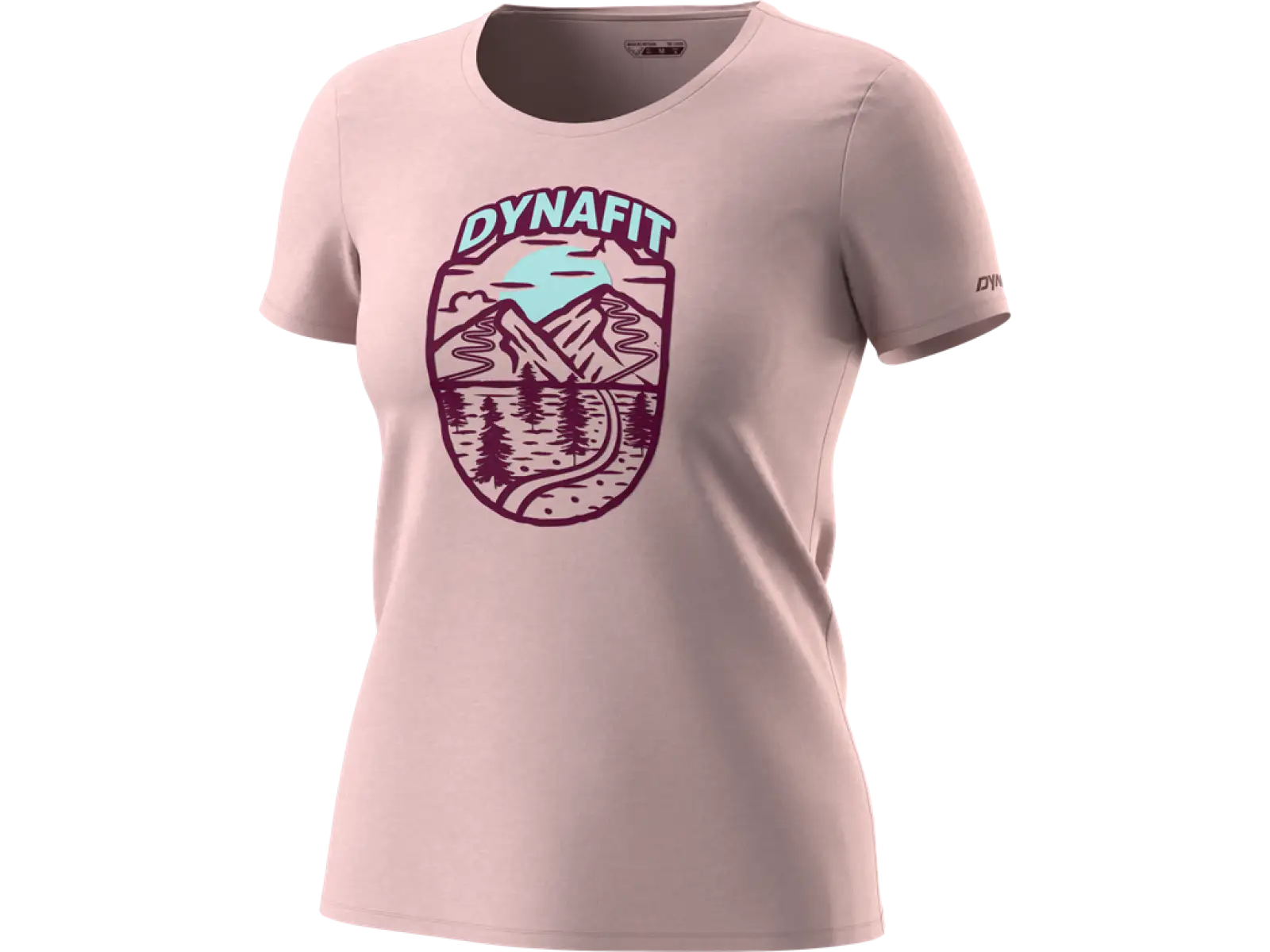 Dynafit Graphic Cotton Dámske tričko s krátkym rukávom Pale Rose/Horizon