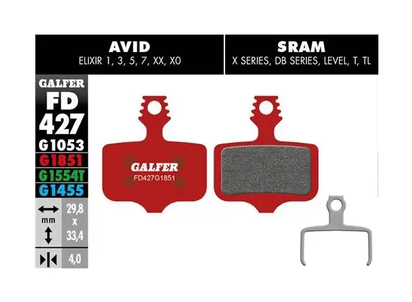 Galfer FD427 Advanced G1851 brzdové destičky pro Avid/Sram