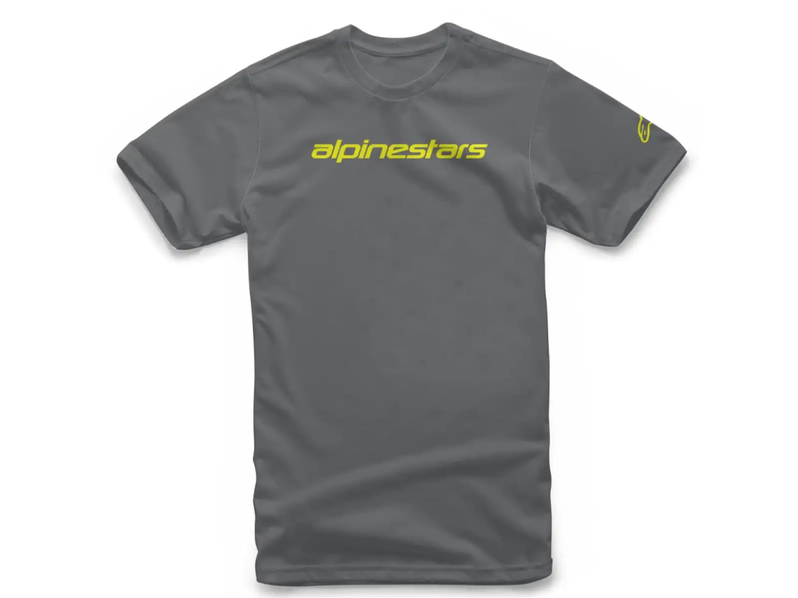Alpinestars Linear Wordmark Pánske tričko s krátkym rukávom Charcoal/Fluo Yellow
